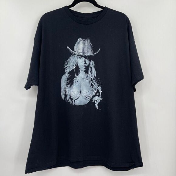 Beyonce Black Renaissance World Tour Cowboy Hat T-Shirt Extra Large - Picture 1 of 6
